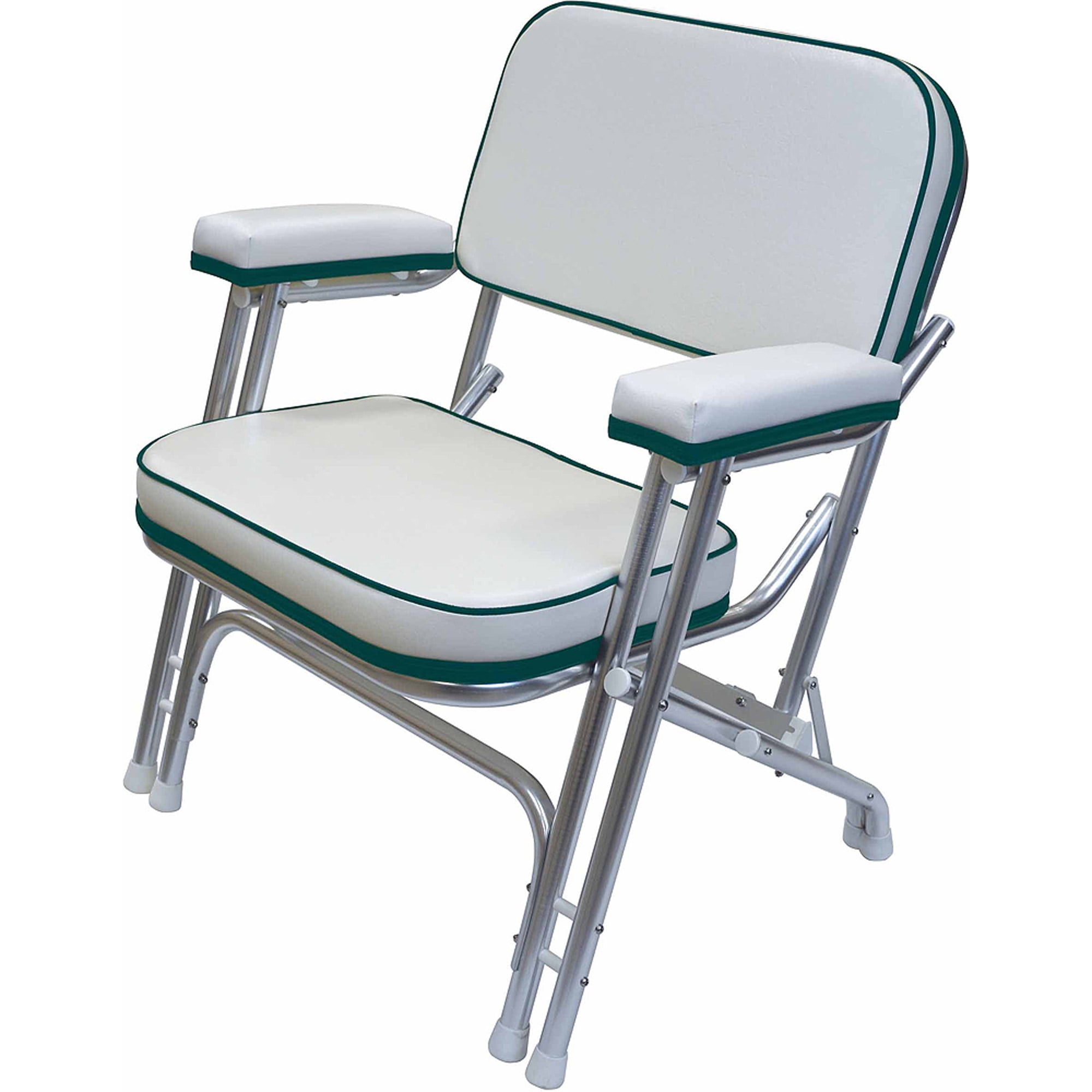 Wise 8WD120AB-1734 Folding Deck Chair, White / Green - Walmart.com