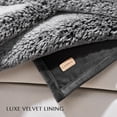 thumbnail image 6 of EVERGRACELuxury Soft Faux Chinchilla Fur Throw Blanket for Couch, Warm Thick Heavy Winter Throw Blanket 1220GSM for Bed, Fluffy Cozy Mink Blanket with Reversible Velvet, Onyx Mink, 60"x80", 6 of 8
