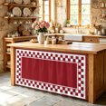thumbnail image 6 of Cherry Red Square Cabinet Curtains for Kitchen 32"W x 55"L, Graphic Retro Red White Checkered Border Pantry Curtain Skirt Magic Tape Short Curtains Decor Privacy Panel for Utility Closet Bathroom, 6 of 9