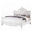 thumbnail image 2 of Queen Size Wood Platform Bed Frame with Pearl White Finish, No Box Spring Needed, Main Bedroom, 2 of 5