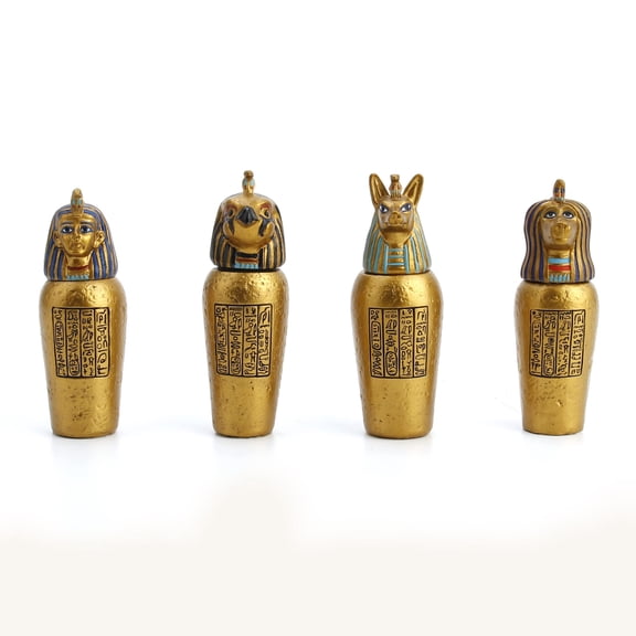 Veronese Design 3 1/2" Egyptian Canopic Jars Miniatures (Set of Four) Resin Figurine