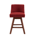 thumbnail image 6 of Tcbosik Modern Swivel Bar Stools Set of 2, Upholstered Counter Height Bar Chair with Wood Legs for Kitchen Island, Dining Room, Wine Red, 6 of 11