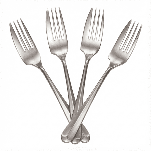 Rehabilitation Advantage 7" Right-Hand Side Cutter Fork (4-Pack) – Stainless Steel Adaptive Utensils for Arthritis, Weak Grip, Hand Tremors & Limited Mobility – Dishwasher Safe