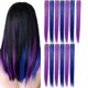 thumbnail image 2 of 13 piezas de postizos sintéticos rectos con clip YONGSHENG colorido 55 cm morado Azul, 2 of 2