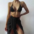 thumbnail image 2 of Beach Sarong Pareo for Womens Chiffon Semi-Sheer Swimsuit Cover-Ups Side Tie Short Wrap Skirt for Swimwear Bathing Suit White, 2 of 4