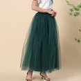 thumbnail image 5 of Tiqkatyck Mardi Gras Skirts For Women Clearance, Women Plus Size Mesh Tulle Skirt Pleated Princess Skirt Mesh Bubble Skirt Long Skirt, 5 of 5