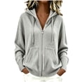 thumbnail image 2 of Odbmxy Hooded Sweaters for Women Cardigan Long Sleeve Fall Winter Zip up Knit Womens Sweaters Plus Size with Pockets, 2 of 5