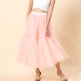 thumbnail image 5 of Women's A Line Party Dinner Tutu Skirt Brown Stretchy High Waisted Flared Skirt Half Skirt Silk Midi Skirt Plaid Skirt Set Ballet Skirts Mini Crib Skirt Split Thigh Skirt Jean Skirt for Women Stretchy, 5 of 7