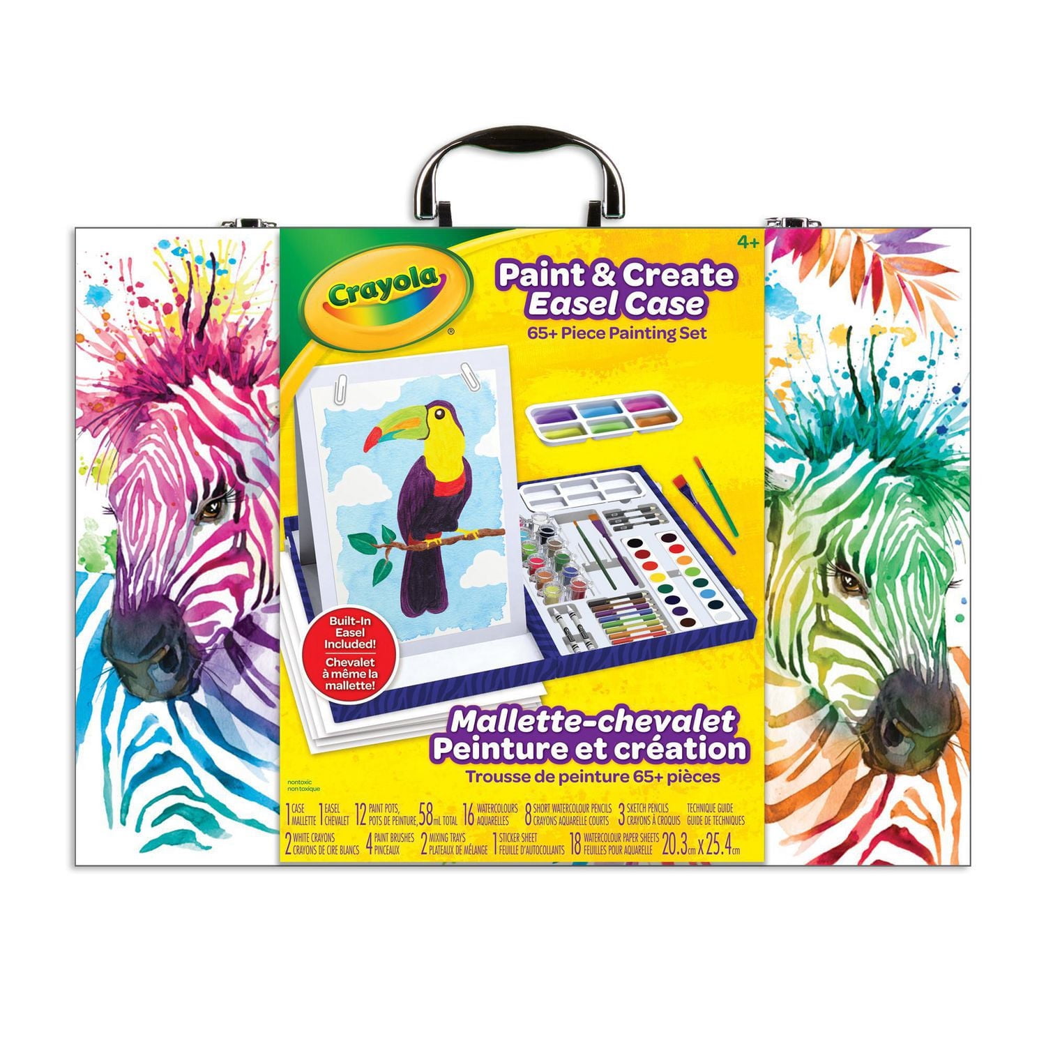 Crayola Paint & Create Easel Art Case, Dual-sided tabletop easel