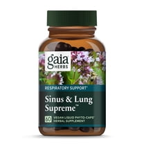 Gaia Herbs Sinus & Lung Supreme - Lung Support Supplement for Respiratory Health - Sinus Support -Vegan, Gluten-Free & Dairy Free - Plant-Based Formula - 60 Capsules