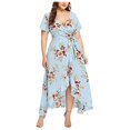 thumbnail image 1 of Cardigan Français pour Femmes Grande Taille Manches Courtes Imprimé Robe Maxi une Pièce,TG, 1 of 5