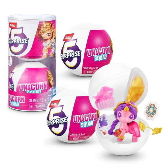 5 Surprise Licorne Squad Série Changement de Couleur Magique 7 (2 Pack) par Zuru Surprise Licorne avec 5 Accessoires Licorne et Ailes Jouet de Déballage pour Filles Parfait Bas de Noël