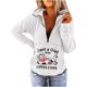 thumbnail image 1 of Mujeres Otoño Invierno Vaca Estampado Cuello en V Cremallera Manga larga Tops Jersey Blusa Sudaderas Pompotops gfhjh11851, 1 of 5