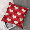thumbnail image 7 of BANET Throw Pillow Covers,White and Lines On Red Decorative Pillow Covers Digital Printing Blended Fabric for Couch Sofa Bed Invisible Zipper 18x18in, 7 of 7