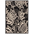 thumbnail image 2 of Safavieh Courtyard Crystal Floral Indoor/Outdoor Area Rug, Black/Sand, 4' x 5'7", 2 of 14