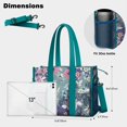 thumbnail image 5 of Teacher Tote Bag,Pioneer Flower Floral Print Pattern Teacher Utility Tote Bag,Large Work Tote Bags for Women with Multiple Pockets,Top Zipper Closure,13.8x10.6x6.7 Inch, 5 of 5