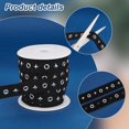 thumbnail image 4 of 10 Yards Eyelet Trim with Grommets 3/4 inch(20mm) Black Cotton Eyelet Grommet Tape with Silver Metal Hole Eyelet Decorative Star for Sewing Garment Corset Shirt Dress Skirt Jacket Shoes, 4 of 6