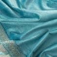 thumbnail image 5 of XmhyTop Luxury Velvet Soft Curtain Valances for Living Room Bathroom Cafe Laundry Basement Rod Pocket Tassels Scalloped Short Window Valance Curtains ,Lake Blue,52"x18", 5 of 5