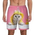 thumbnail image 2 of Goofa A Funny Cat Printed Men's Swim Trunks Board Shorts Quick Dry Mens Swimming Trunks with Compression Liner,Breathable Fit Hawaii Beach Shorts-Small, 2 of 9