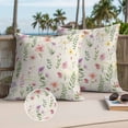 thumbnail image 2 of Spring Summer Flower Outdoor Pillow Covers Pack of 2 Eucalyptus Leaves Countryside Retro Waterproof Throw Pillow Covers Decorative Cushion Cases for Patio Garden Tent Balcony Couch 16x16 inch, 2 of 9