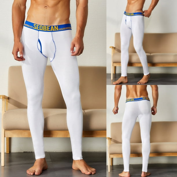 XZNGL Mens Print Cotton Breathable Sports Leggings Thermal Long Johns  Underwear Pants 