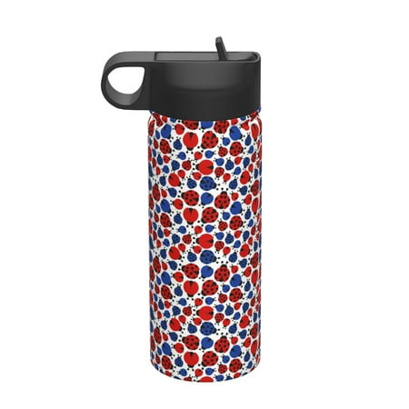 

Qekee Ladybugs Print 18OZ Sports Insulated Kettle Coffee Mug Travel Tea Mug Thermos Cup 18 Stainless Steel Water Bottle For Running Hiking Cycling