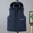 thumbnail image 2 of USNSM (M-5XL) Men's Big and Tall Winter Puffer Vest Hooded Quilted Padded Sleeveless Vest Casual Warm Pockets Zip Up Jacket Outerwear Blue XXXXL, 2 of 4