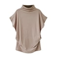 thumbnail image 2 of Frontwalk Womens Summer Tops Crew Neck T-shirt Short Sleeve T Shirt Ladies Baggy Tee Batwing Khaki XL, 2 of 3