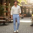 thumbnail image 3 of HBDesign Men's Seersucker Dress Pants Lightweight Breathable Striped Slim Fit Trousers for Business Casual Summer Wedding Multiple Colors, 3 of 6