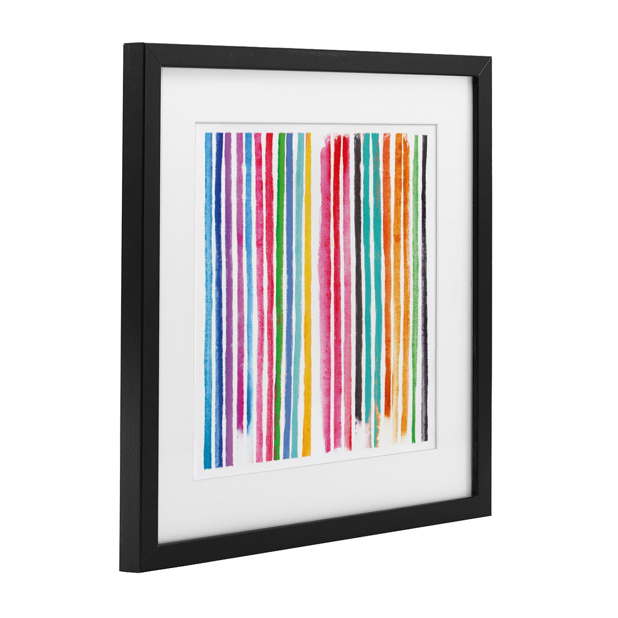 Stupell Industries Colorful Vertical Stripes Black Framed Print Under Glass, design by Amber Sterling