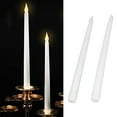 thumbnail image 4 of LED Candle Light, 2pcs LED Taper Candles Wiring Free Battery Powered  For Pet For Birthday Party For Wedding White Shell, 4 of 8