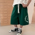 thumbnail image 2 of oqasdz Pants for Boys Mid Length Comfortable Loose Solid Color Sports Active Drawstring for Kids Casual Shorts Size 4 Y-5 Y, 2 of 4