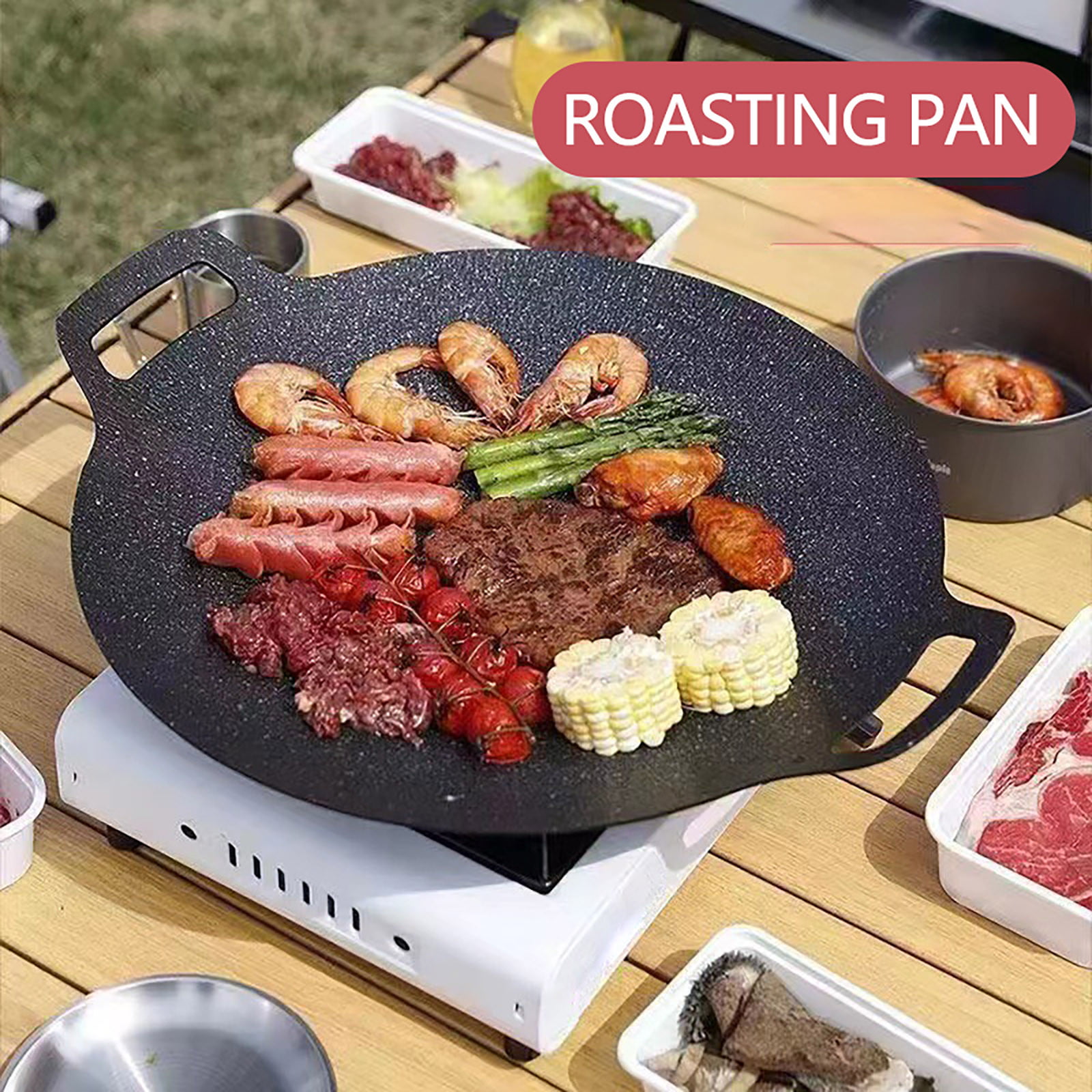 Vikakiooze Grill Pans For Stove Tops Round Iron Korean Bbq Grill