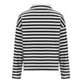 thumbnail image 3 of Blmnix Striped Teacher Shirts for Women Black Polo Cute Tops for Women Fall V-Neck Long Sleeve Blouses, 3 of 4