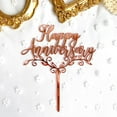 thumbnail image 3 of 5Pcs Cake Topper Happy Anniversary Design Decorative Acrylic Dessert Pastry Cupcake Picks for Party, 3 of 10