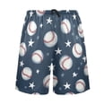 thumbnail image 2 of Men’s Sleep Shorts Relaxed Fit Lounge Pants with Pockets Mens Pajama Loungewear Home Wear Comfort Baseball Stars Pattern X-Large, 2 of 7