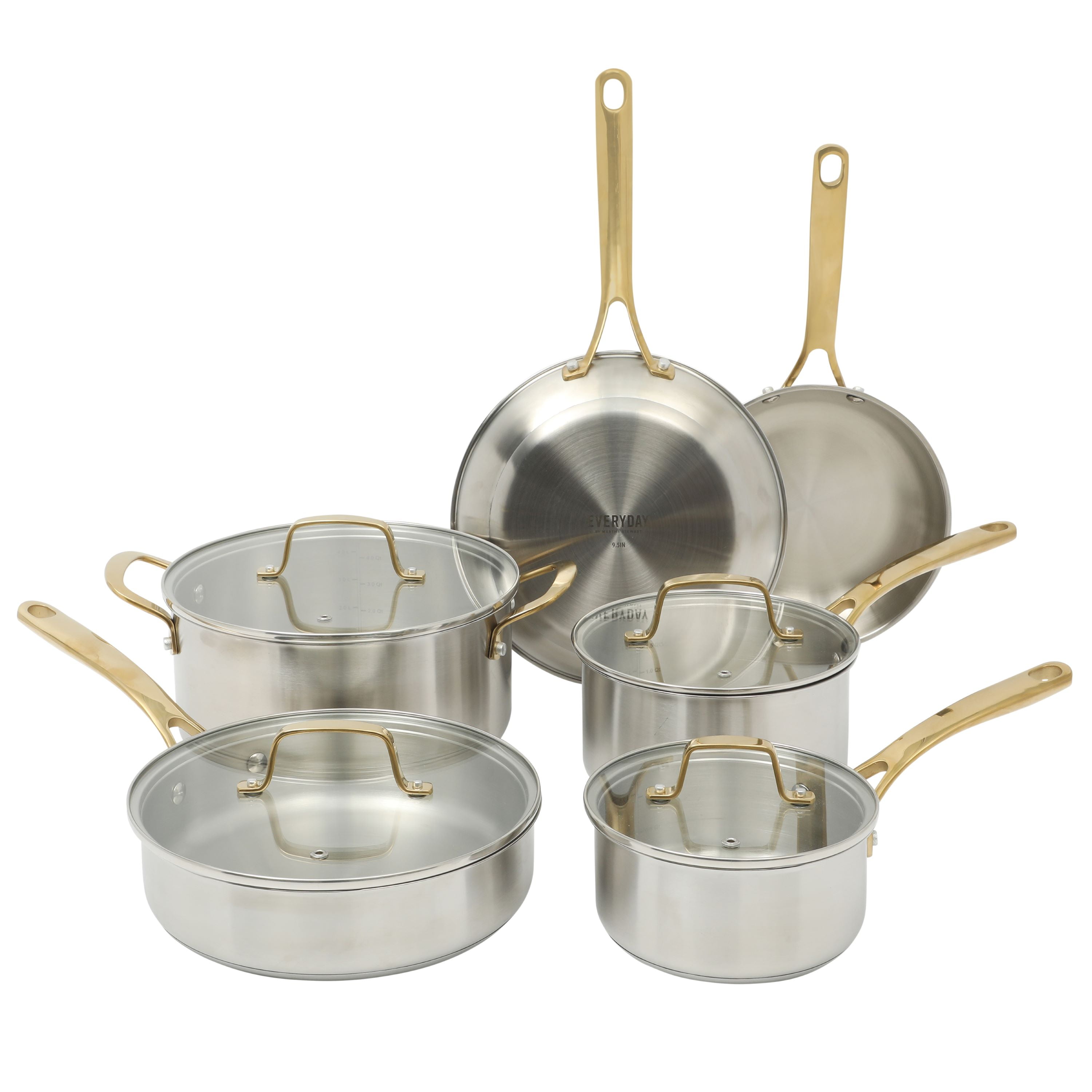 Viking Culinary 3-Ply Hammered Copper Cookware Set, 10-Piece