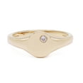 thumbnail image 2 of Rachel Koen Diamond Round Signet Ring 14K Yellow Gold 0.03cttw Size 7, 2 of 7