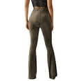 thumbnail image 5 of Luiryar Women's Juniors Corduroy Elastic High Waist Flare Leg Palazzo Long Pants Trousers, 5 of 6