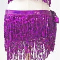 thumbnail image 4 of DHFJKG Womens Skirts Belly Dance Sparkly Tassels Glitter Sequins Mini Skirt With Asymmetric Hem Performence Comfort Skirt, 4 of 6