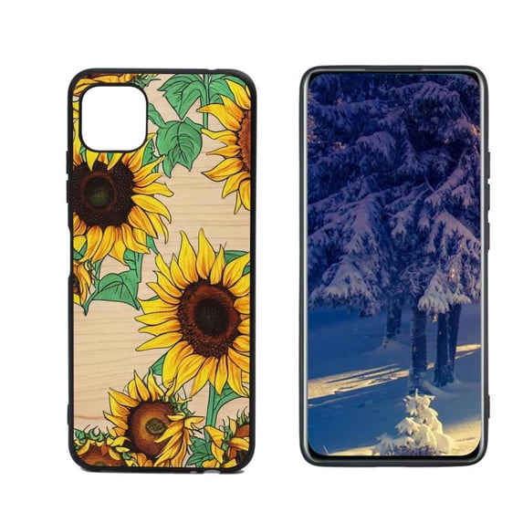 Summer-Sunflowers-Wood-Panel-320 Phone Case, Degined for Samsung Galaxy A22 5G Case Men Women, Flexible Silicone Shockproof Case for Samsung Galaxy A22 5G