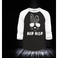 thumbnail image 2 of Shop4Ever Men's Hip Hop Bunny Rabbit Easter  Raglan Baseball Shirt XX-Large Black/White, 2 of 4