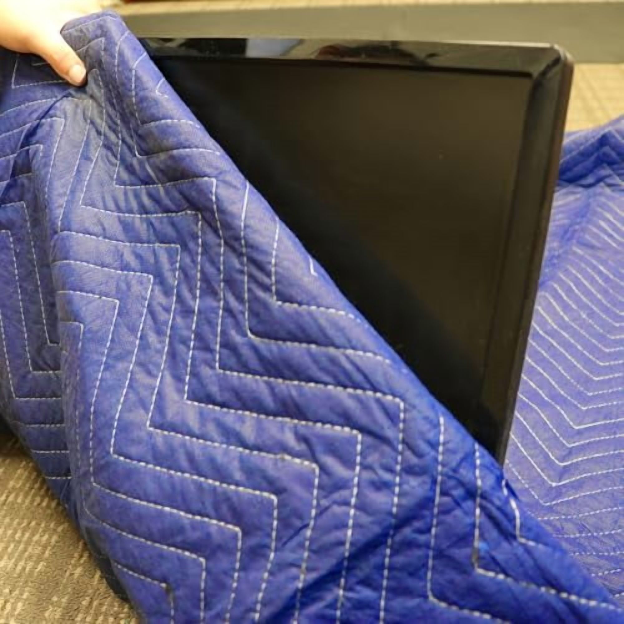 BOXER 80" X 72" Non-Woven Moving Blanket - Multipurpose, Lightweight, Scratch Protection For Furniture, Blue - View #8