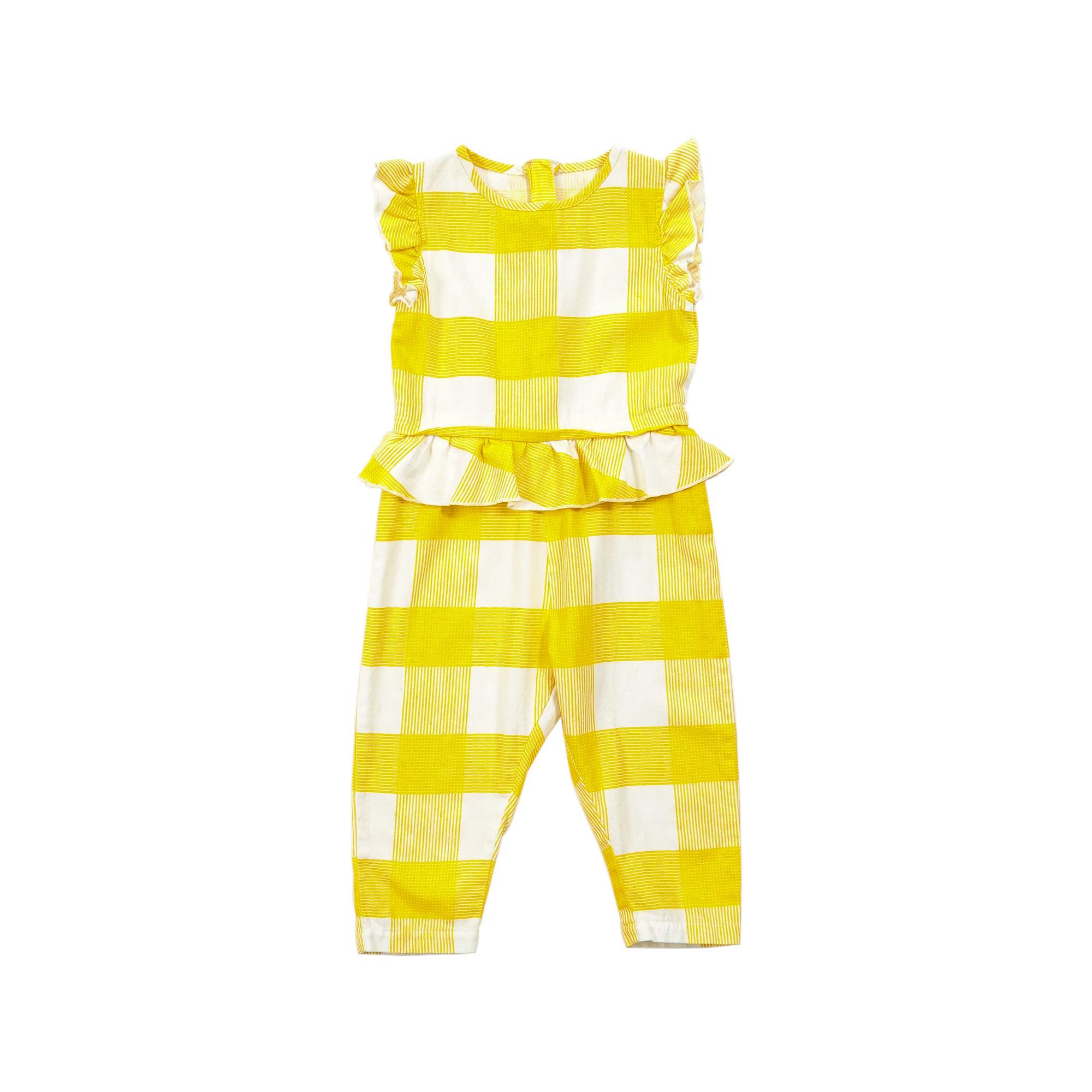 yellow gingham jumpsuit