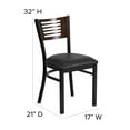thumbnail image 4 of Flash Furniture HERCULES Series Black Slat Back Metal Restaurant Chair - Walnut Wood Back, Black Vinyl Seat, 4 of 11