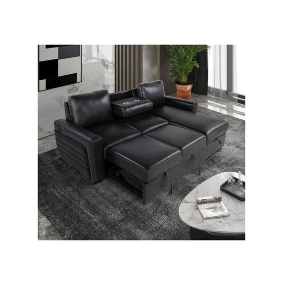 U1830 BLANCHE CHARCOAL/BLACK SOFA BED WITH USB AND DDT