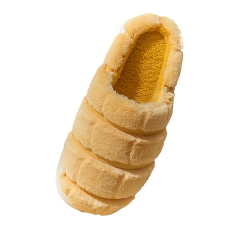 

nsendm Natural Reflections Slippers for Women Slippers For Women Home Womens Cross Band Slippers Soft Plush Fleece Yellow 7