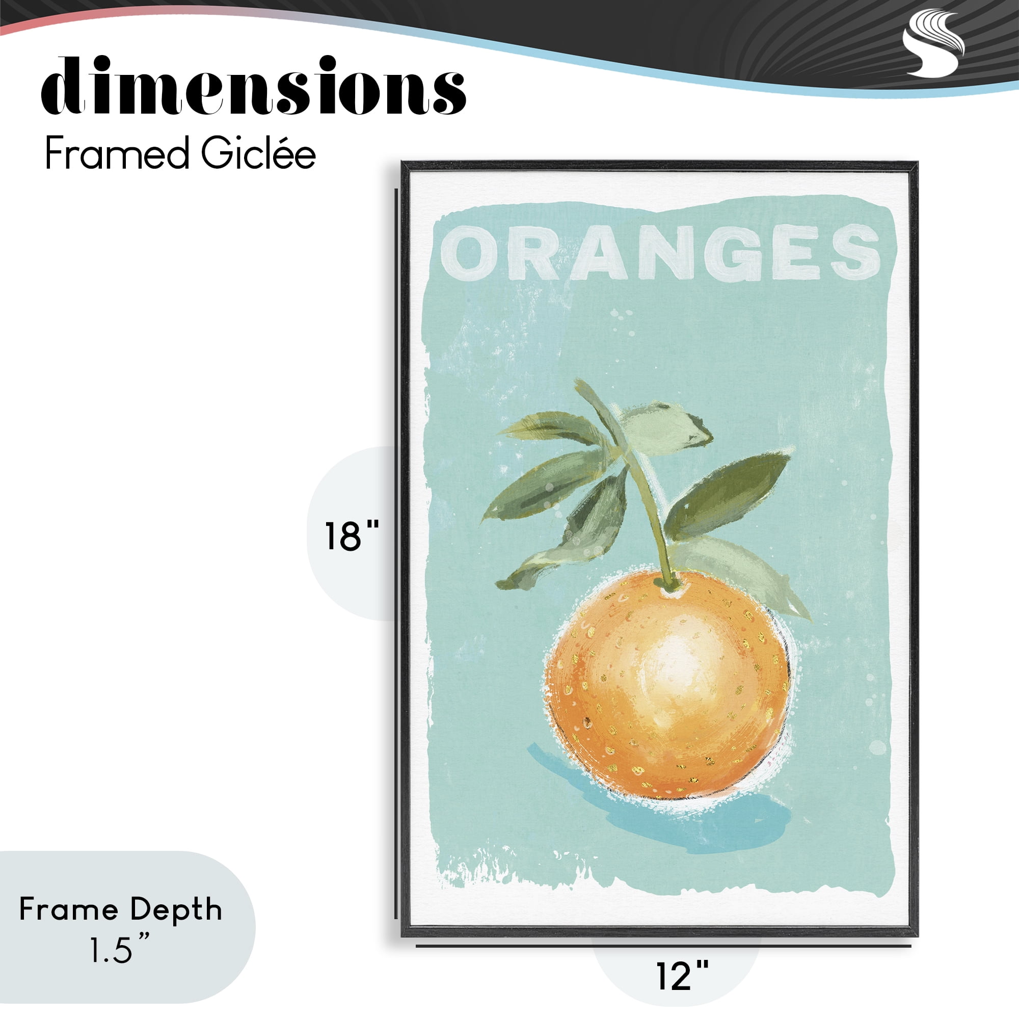 Stupell Industries Orange Twist Motif Black Framed Giclee Art, design by Chad Barrett