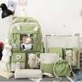 thumbnail image 2 of Cute Bear Doll Canvas Backpack Set for Middle School Students - Large Capacity Multi-Functional School Bag with 4 Additional Bags (Handbag, Crossbody Bag, Storage Bag, Small Item Pouch) - Ideal Kids', 2 of 6