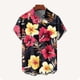 thumbnail image 4 of Hombro Frío Tops de los Hombres Hawaiano Impresión Botón Cuello Suéter Cardigan Manga Larga Cuarto Cremallera Ropa de Calle Casual, 4 of 4